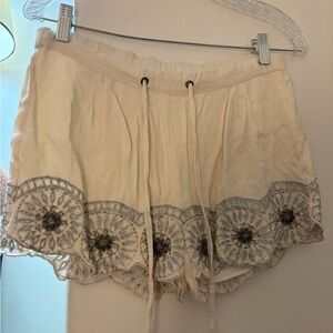 Tularosa Embellished Embroidered Drawstring Shorts